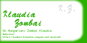 klaudia zombai business card